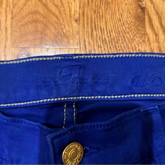 7FAMK The Skinny Cobalt Blue Jean Size 28 - Picture 6 of 8